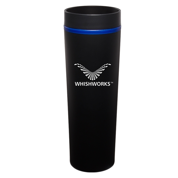 16 oz. matte black slim stainless tumbler with single-wall construction and... from ASI 90859 Tempo Industries Inc / Tempoline