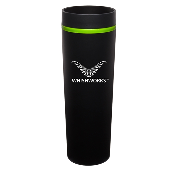 16 oz. matte black slim stainless tumbler with single-wall construction and... from ASI 90859 Tempo Industries Inc / Tempoline