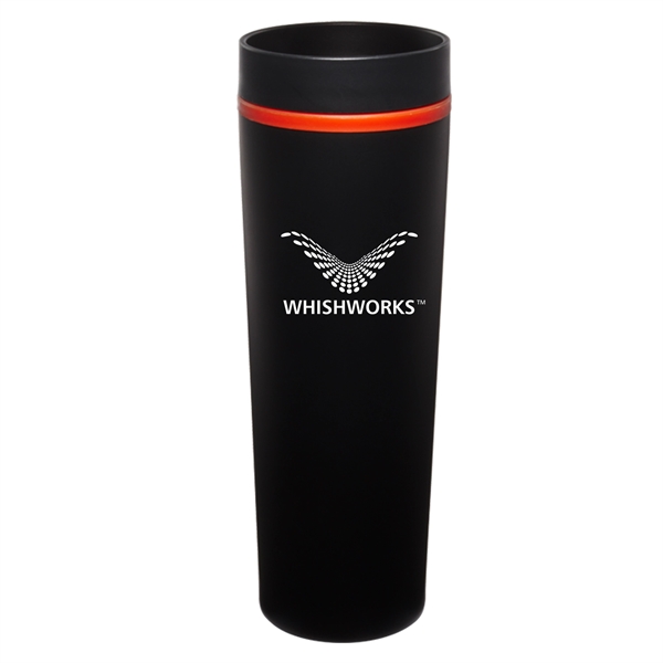 16 oz. matte black slim stainless tumbler with single-wall construction and... from ASI 90859 Tempo Industries Inc / Tempoline