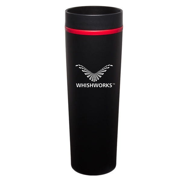 16 oz. matte black slim stainless tumbler with single-wall construction and... from ASI 90859 Tempo Industries Inc / Tempoline