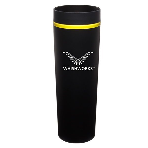 16 oz. matte black slim stainless tumbler with single-wall construction and... from ASI 90859 Tempo Industries Inc / Tempoline