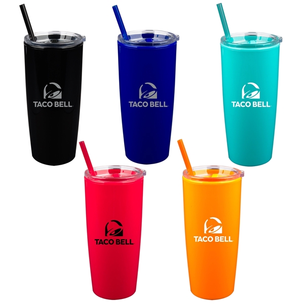 22 oz. Captivation tumbler made of acrylic with a color-matching straw... from ASI 90859 Tempo Industries Inc / Tempoline