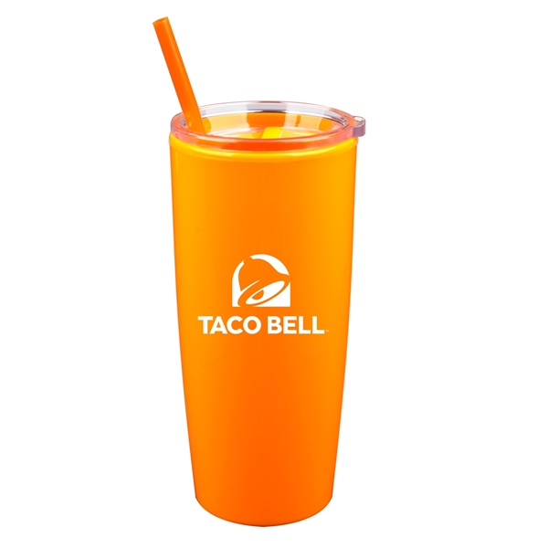 22 oz. Captivation tumbler made of acrylic with a color-matching straw... from ASI 90859 Tempo Industries Inc / Tempoline