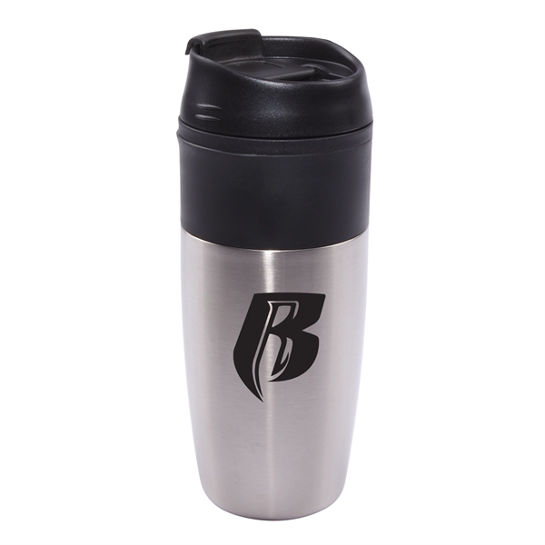 Stainless 16 oz. tumbler with colored liner and snap-close lid.... from ASI 90859 Tempo Industries Inc / Tempoline