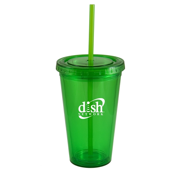 16 oz. Voyage cup made of acrylic with a color-matching straw.... from ASI 90859 Tempo Industries Inc / Tempoline