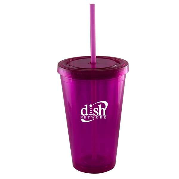 16 oz. Voyage cup made of acrylic with a color-matching straw.... from ASI 90859 Tempo Industries Inc / Tempoline