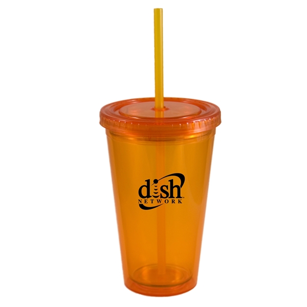 16 oz. Voyage cup made of acrylic with a color-matching straw.... from ASI 90859 Tempo Industries Inc / Tempoline