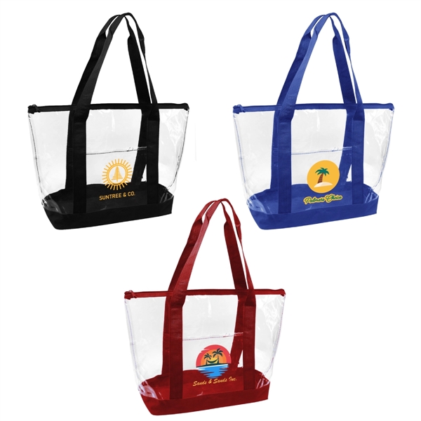Transparent zippered tote bag with 26" handles.... from ASI 40544 Binaco / Binaline