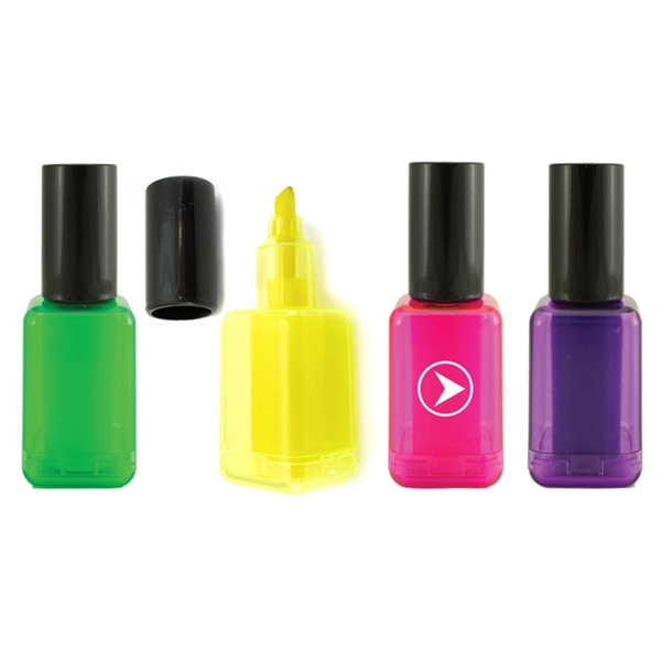 Nail polish-shaped highlighter; available in four colors... from ASI 98760 Yafa Line, Inc. / Yafaline