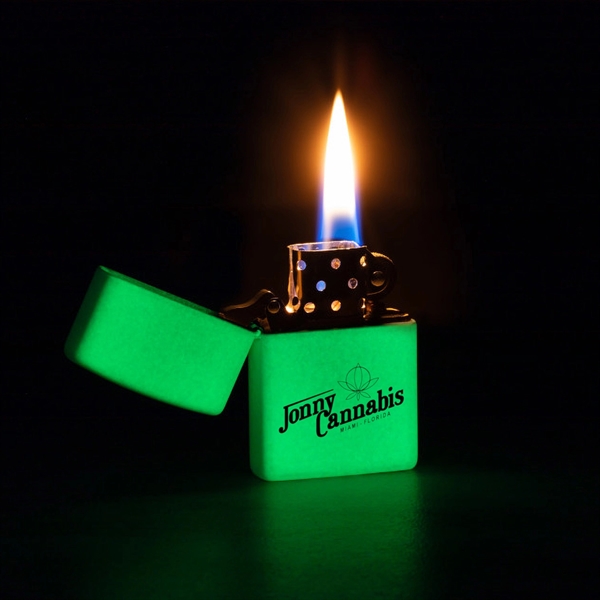 The new Glow In The Dark Zippo lighter. Expose this lighter... from ASI 46170 Compass Industries Inc