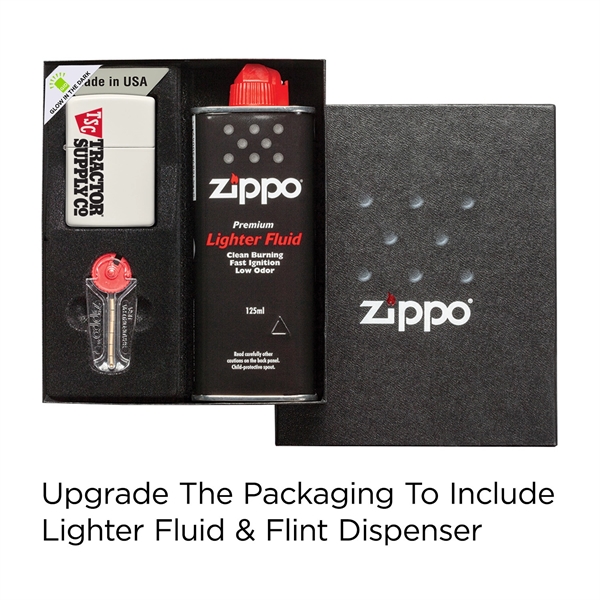 The new Glow In The Dark Zippo lighter. Expose this lighter... from ASI 46170 Compass Industries Inc