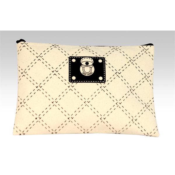 Made in USA - Cavas Zippered Pouch. Fully customizable cosmetic case... from ASI 65952 ZZ DROPPED -LBU Inc / LBU