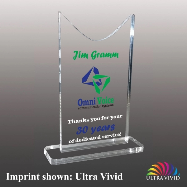 3/8" thick acrylic award with clear base and customization.... from ASI 72521 Morris Magnets