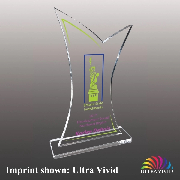 3/8" thick acrylic award with clear base and customization.... from ASI 72521 Morris Magnets