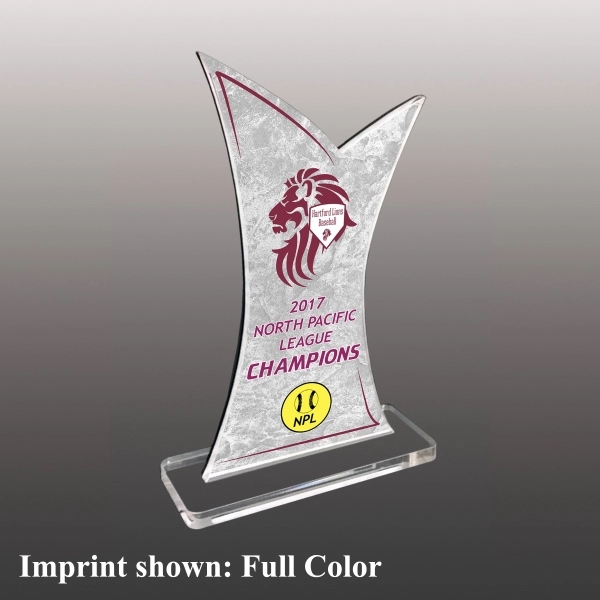 3/8" thick acrylic award with clear base and customization.... from ASI 72521 Morris Magnets
