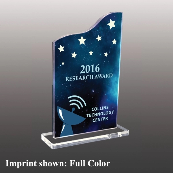 3/8" thick acrylic award with clear base and customization.... from ASI 72521 Morris Magnets