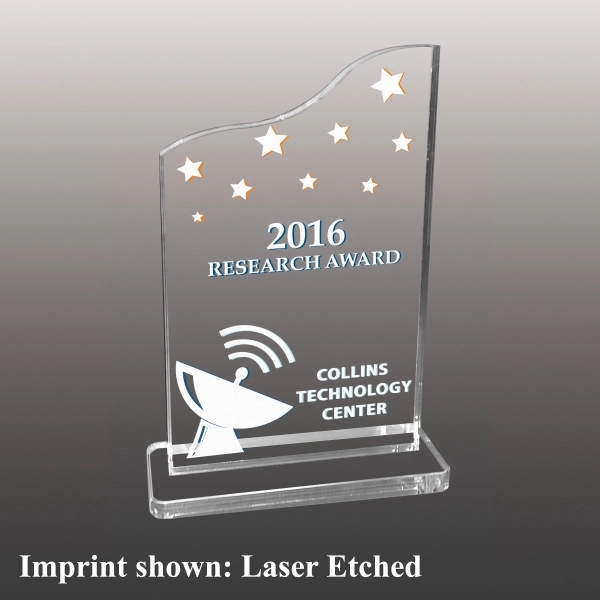 3/8" thick acrylic award with clear base and customization.... from ASI 72521 Morris Magnets