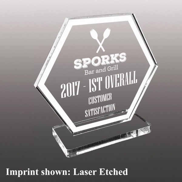 3/8" thick acrylic award with clear base and customization.... from ASI 72521 Morris Magnets