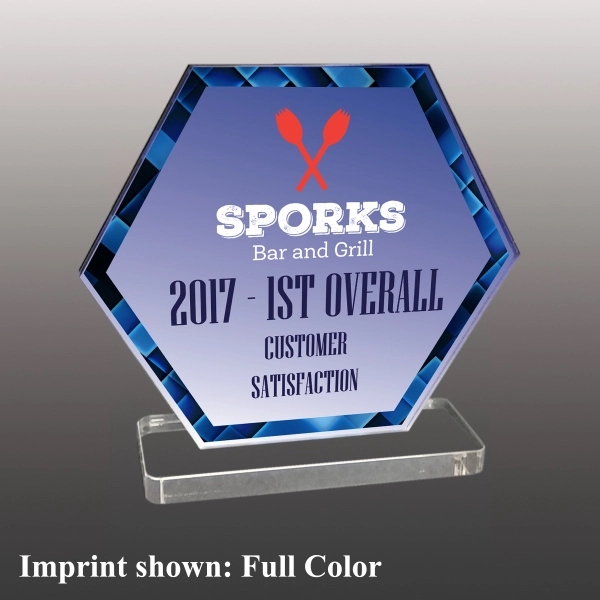3/8" thick acrylic award with clear base and customization.... from ASI 72521 Morris Magnets