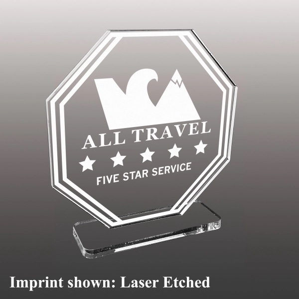 3/8" thick, clear acrylic award with base and customization.... from ASI 72521 Morris Magnets