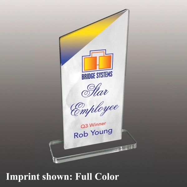 3/8" thick acrylic award with clear base and customization.... from ASI 72521 Morris Magnets