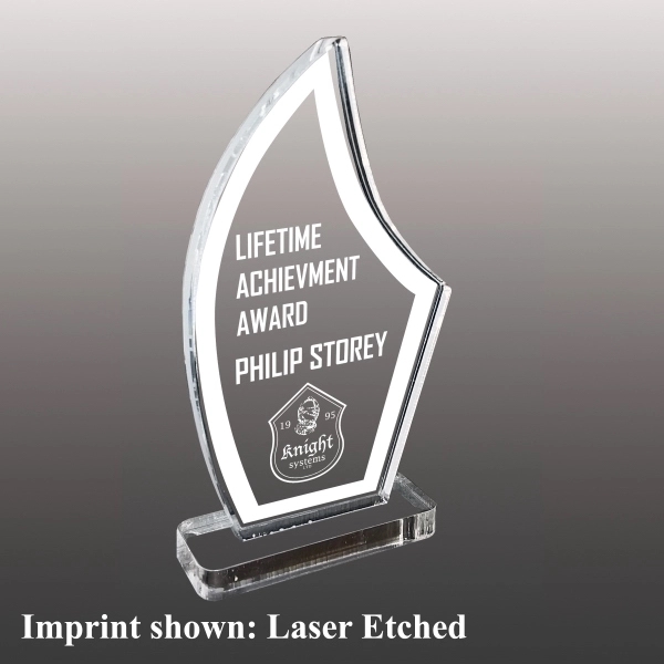 3/8" thick acrylic award with clear base and customization.... from ASI 72521 Morris Magnets