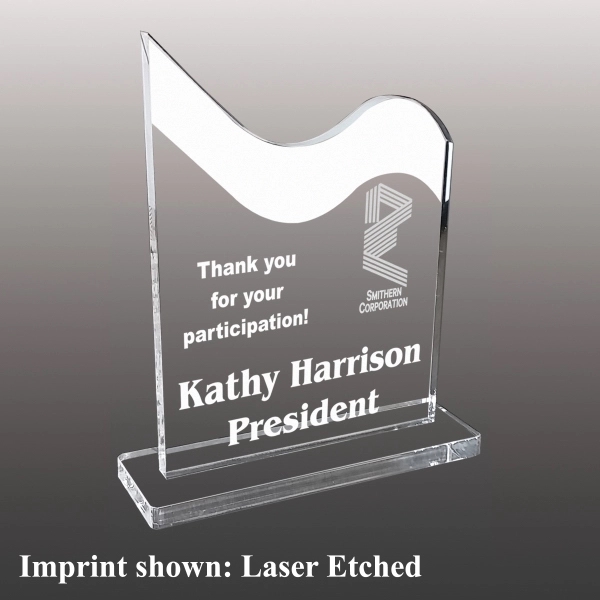 3/8" thick acrylic award with clear base and customization.... from ASI 72521 Morris Magnets