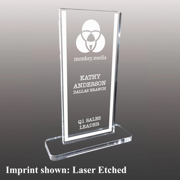 3/8" thick acrylic award with clear base and customization.... from ASI 72521 Morris Magnets