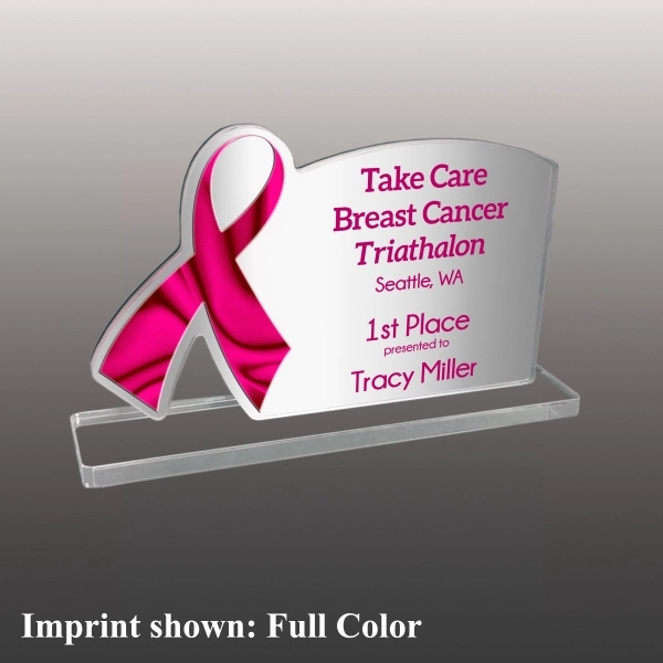 Breast Cancer awareness ribbon award made of acrylic with customization.... from ASI 72521 Morris Magnets