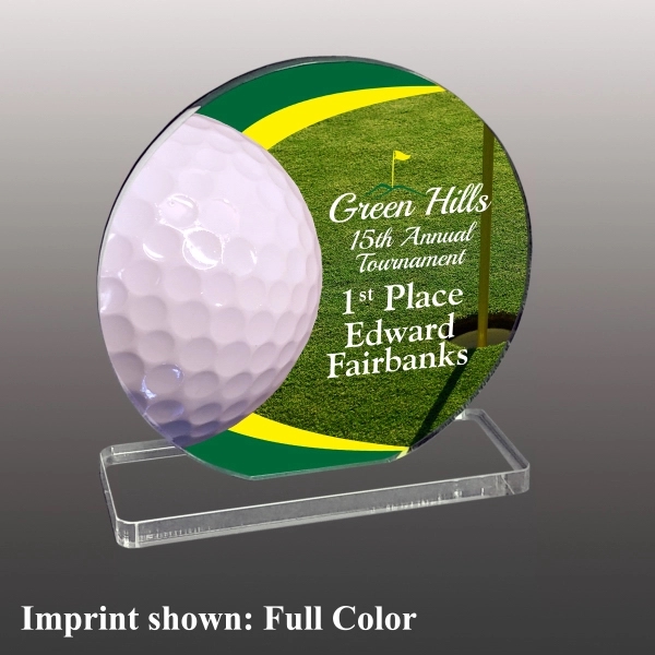 Golf ball themed acrylic award.... from ASI 72521 Morris Magnets