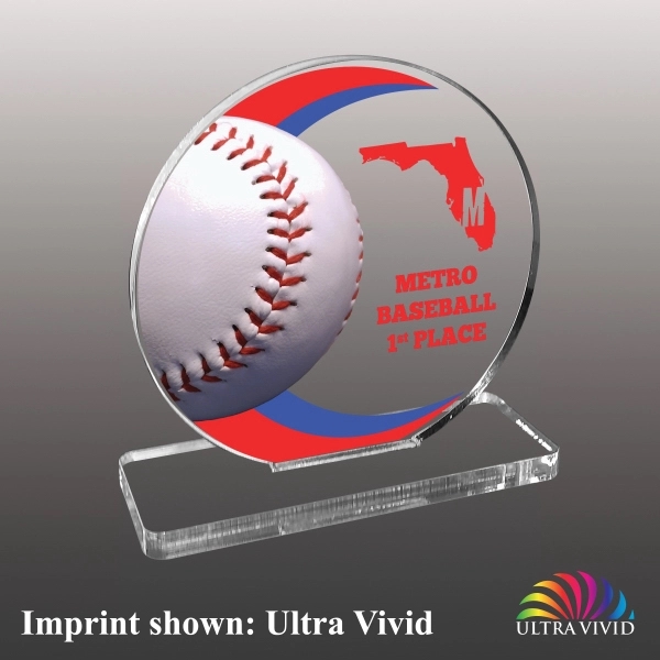 Baseball themed acrylic award with 3/8" thickness and multiple size options.... from ASI 72521 Morris Magnets