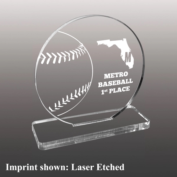 Baseball themed acrylic award with 3/8" thickness and multiple size options.... from ASI 72521 Morris Magnets