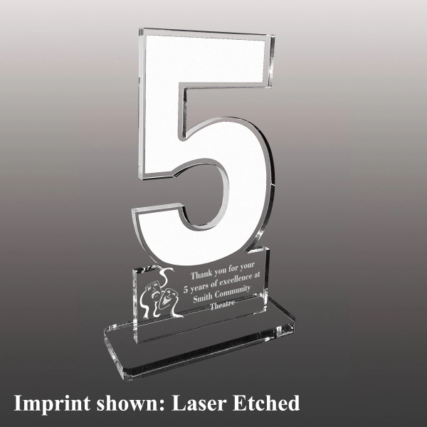 Acrylic award with number 5 design.... from ASI 72521 Morris Magnets