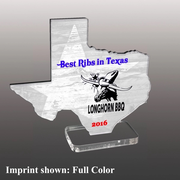 State of Texas award made of acrylic with a 3/8" thickness.... from ASI 72521 Morris Magnets