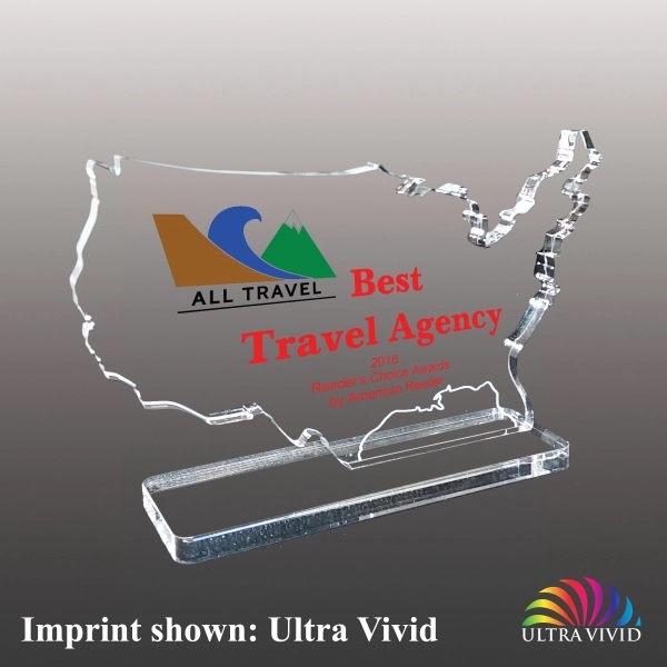 USA shaped award made of acrylic with a 3/8" thickness.... from ASI 72521 Morris Magnets