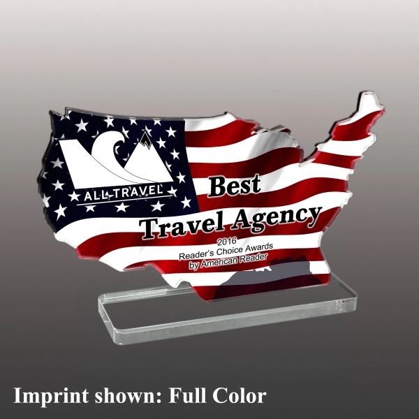 USA shaped award made of acrylic with a 3/8" thickness.... from ASI 72521 Morris Magnets