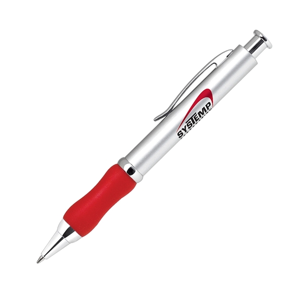 Click-action brass ballpoint pen with a smooth satin finish barrel with... from ASI 68190 Lungsal / Lungsal