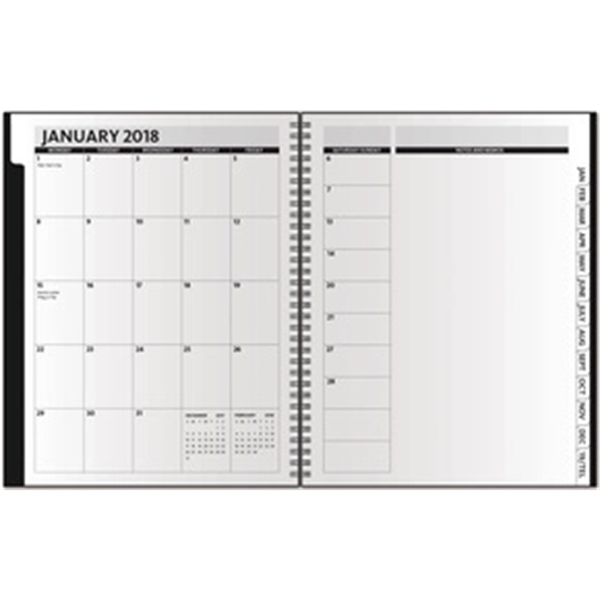 Vertical monthly planner with foil or deboss imprint that measures 8.5"... from ASI 91340 Journalbooks/Timeplanner Calendars