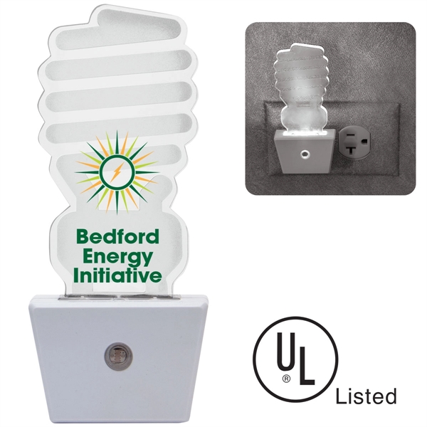 White LED nightlight with energy saving sensor and 90 degree swivel... from ASI 62190 Illini