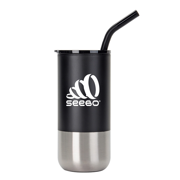 Sleek 2 Tone Design 16 Oz. Stainless Steel Cup with PP... from ASI 90859 Tempo Industries Inc