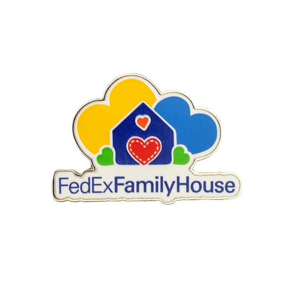 Custom shape die struck brass lapel pin in assorted sizes and... from ASI 52263 EMT