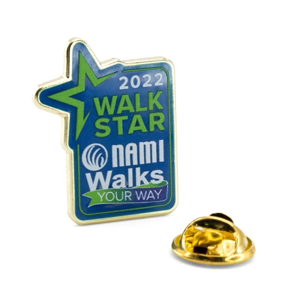 Custom shape die struck brass lapel pin in assorted sizes and... from ASI 52263 EMT