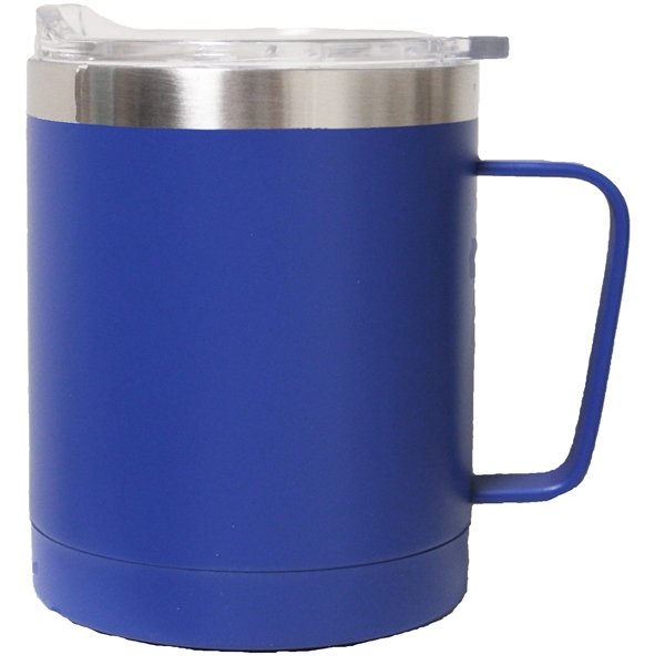 12 Oz. Stainless steel vacuum desk mug with handle, blue, white... from ASI 36988 Artek USA Inc