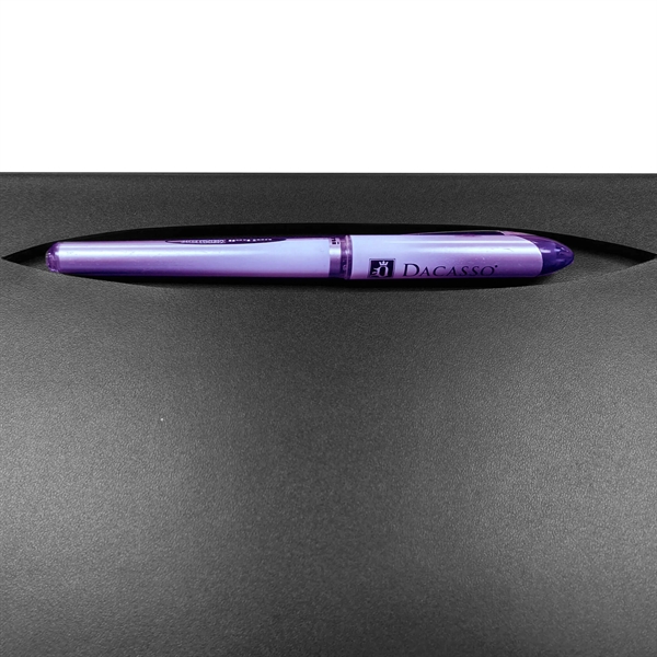 Black leatherette conference pad measuring 17" x 14" with a pen... from ASI 48125 Dacasso / DaCasso