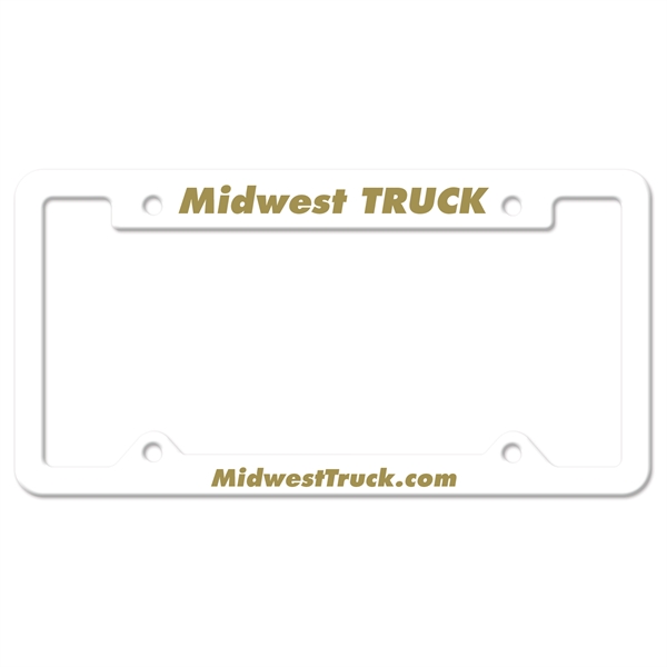 Automotive license plate frame with 4 holes, large top panel and... from ASI 56950 Gill Studios Inc / Gill-Line®