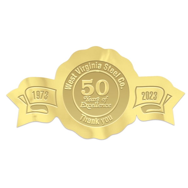 Round embossed foil roll seal with banner side.... from ASI 56950 Gill Studios Inc / Gill-Line®