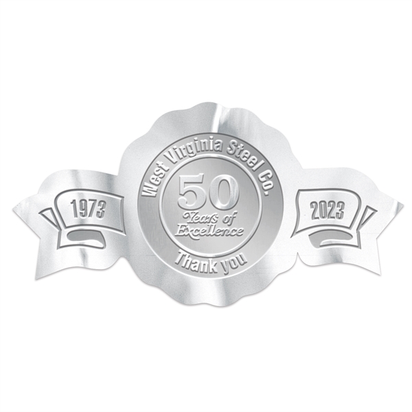 Round embossed foil roll seal with banner side.... from ASI 56950 Gill Studios Inc / Gill-Line®