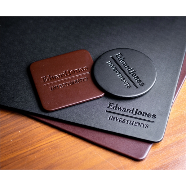 Black leatherette conference pad measuring 17" x 14" with a wrapped-edge... from ASI 48125 Dacasso / DaCasso