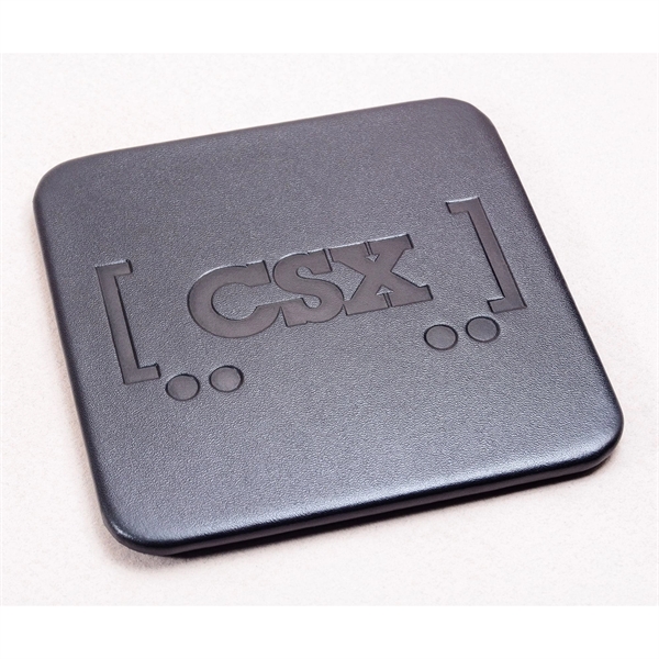 Square coaster made of leatherette material in a black color.... from ASI 48125 Dacasso / DaCasso