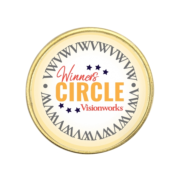 Custom metal lapel pins in assorted shapes and sizes with laminate... from ASI 52263 EMT